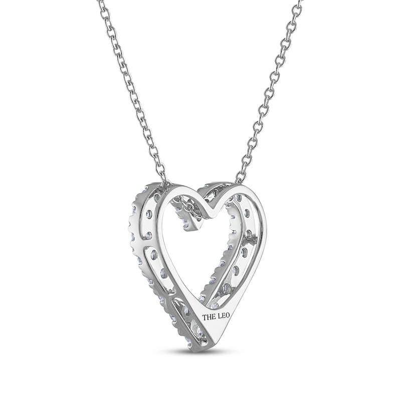 THE LEO Diamond Heart Necklace 3/4 ct tw 14K White Gold 19”