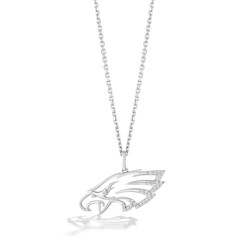 True Fans Philadelphia Eagles 1/10 CT. T.W. Diamond Logo Necklace in Sterling Silver