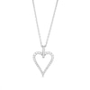 Round-Cut Diamond Heart Necklace 1/5 ct tw Sterling Silver 18”