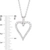 Thumbnail Image 1 of Round-Cut Diamond Heart Necklace 1/5 ct tw Sterling Silver 18”