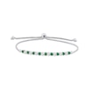 Thumbnail Image 0 of Round-Cut Emerald & Diamond Bolo Bracelet 1/20 ct tw 10K White Gold