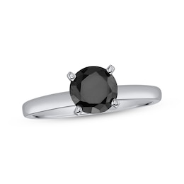 Now + Forever Black Diamond Solitaire Ring 2 ct tw 14K White Gold
