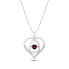 Thumbnail Image 0 of Unstoppable Love Lab-Created Ruby & White Lab-Created Sapphire Heart Loop Necklace Sterling Silver 18"