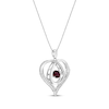 Thumbnail Image 1 of Unstoppable Love Lab-Created Ruby & White Lab-Created Sapphire Heart Loop Necklace Sterling Silver 18"