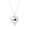 Thumbnail Image 2 of Unstoppable Love Lab-Created Ruby & White Lab-Created Sapphire Heart Loop Necklace Sterling Silver 18&quot;