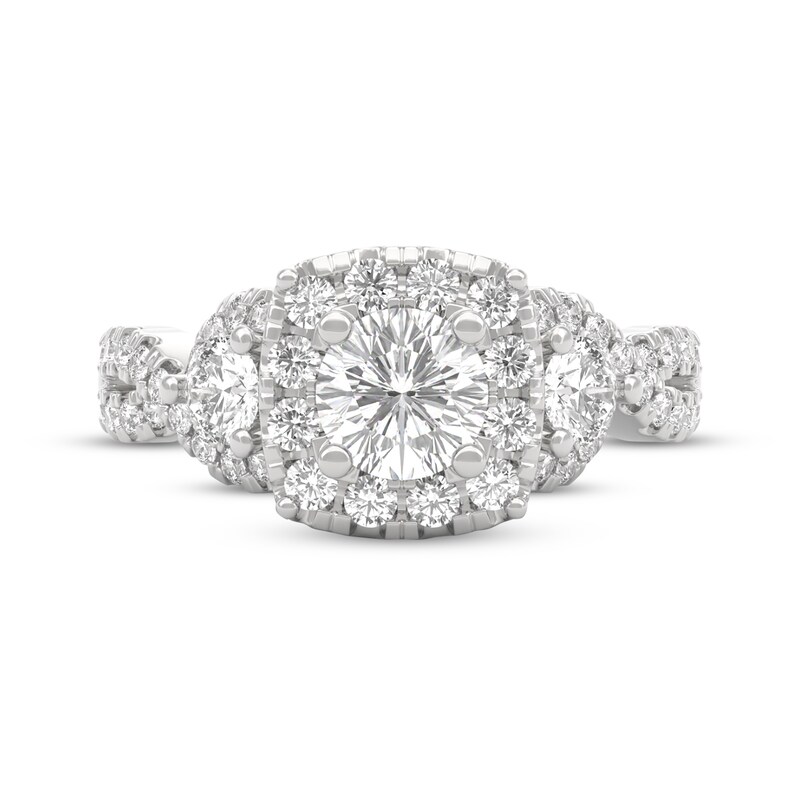 Main Image 3 of THE LEO Legacy Lab-Grown Diamond Round-Cut Engagement Ring 1-3/4 ct tw 14K White Gold