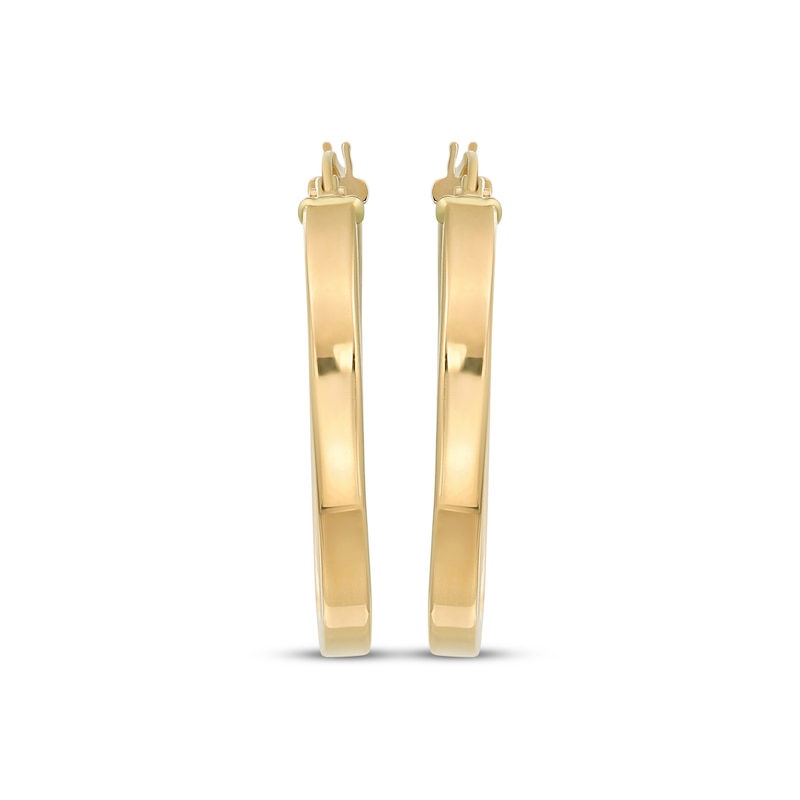 Main Image 2 of Reaura Flat Tube Hoop Earrings Repurposed 14K Yellow Gold 28mm