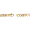 Thumbnail Image 3 of Diamond-Cut Curb Chain Necklace 7mm Hollow 10K Yellow Gold 22&quot;