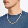 Thumbnail Image 5 of Diamond-Cut Curb Chain Necklace 7mm Hollow 10K Yellow Gold 22&quot;