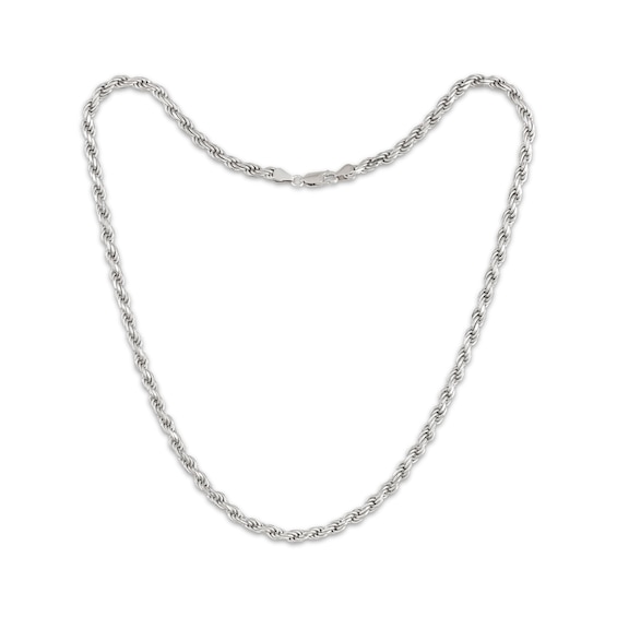 Diamond-Cut Rope Chain Necklace Solid Sterling Silver 18"