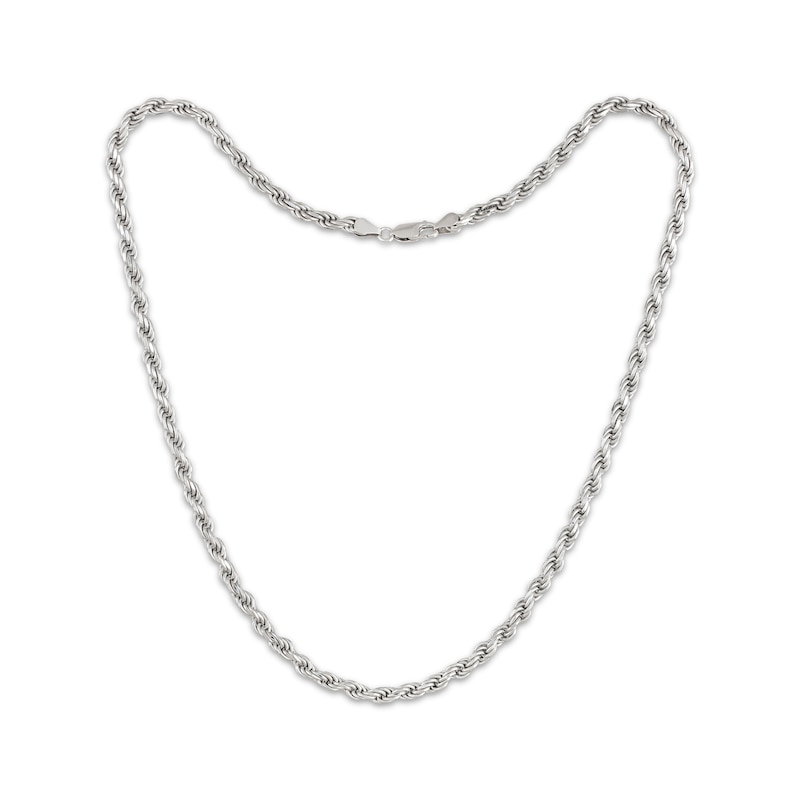 Main Image 1 of Diamond-Cut Rope Chain Necklace Solid Sterling Silver 18&quot;