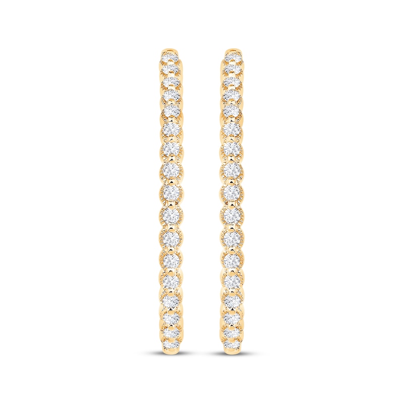 Main Image 2 of Unstoppable Love Diamond Double Hoop Earrings 1/3 ct tw 10K Yellow Gold