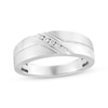 Thumbnail Image 0 of Men's Diamond Diagonal Wedding Ring 1/15 ct tw 10K White Gold