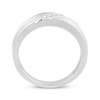 Thumbnail Image 2 of Men's Diamond Diagonal Wedding Ring 1/15 ct tw 10K White Gold