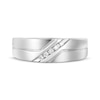 Thumbnail Image 3 of Men's Diamond Diagonal Wedding Ring 1/15 ct tw 10K White Gold