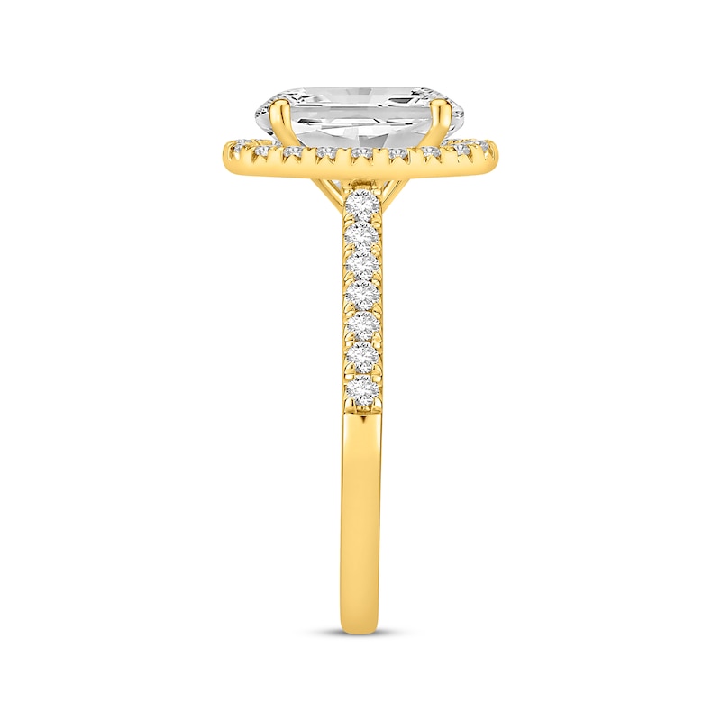 Main Image 2 of Lab-Grown Diamonds Oval-Cut Halo Engagement Ring 2-3/8 ct tw 14K Yellow Gold