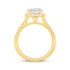 Thumbnail Image 3 of Lab-Grown Diamonds Oval-Cut Halo Engagement Ring 2-3/8 ct tw 14K Yellow Gold
