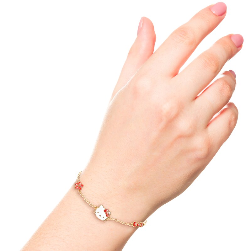 Children's Hello Kitty Station Bracelet 14K Yellow Gold 8"