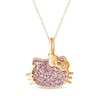Thumbnail Image 1 of Children's Hello Kitty Pink Glitter Necklace 14K Yellow Gold 13&quot;