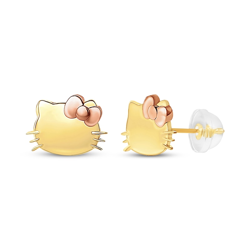 Main Image 1 of Children's Hello Kitty Stud Earrings 14K Two-Tone Gold