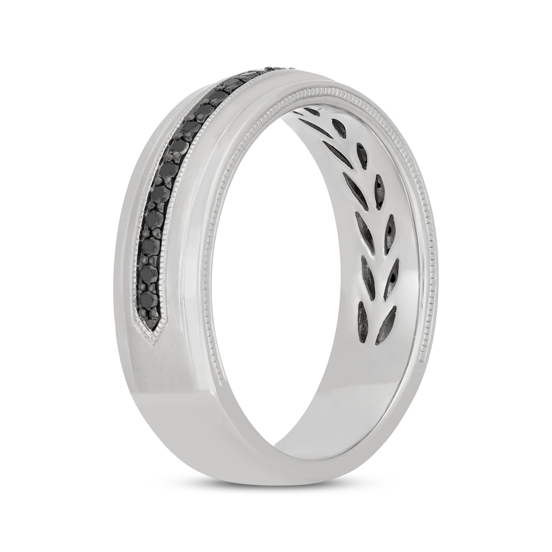 Main Image 2 of Neil Lane Men's Black Diamond Wedding Band 1/4 ct tw 14K White Gold