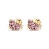 Thumbnail Image 2 of Children's Hello Kitty Pink Glitter Stud Earrings 14K Yellow Gold
