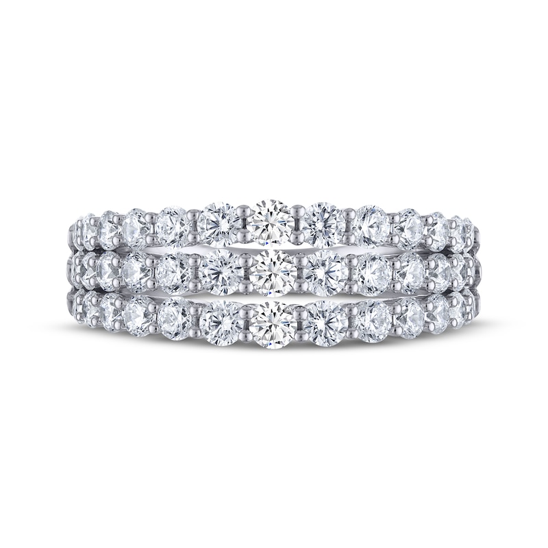 Main Image 3 of THE LEO Legacy Lab-Grown Diamond Three-Row Anniversary Ring 2 ct tw 14K White Gold
