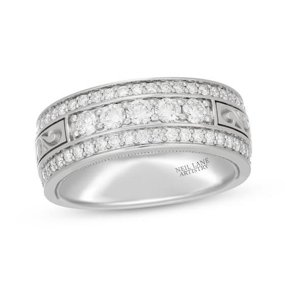 Men's Neil Lane Artistry Lab-Grown Diamond Wedding Band 1 ct tw 14K White Gold