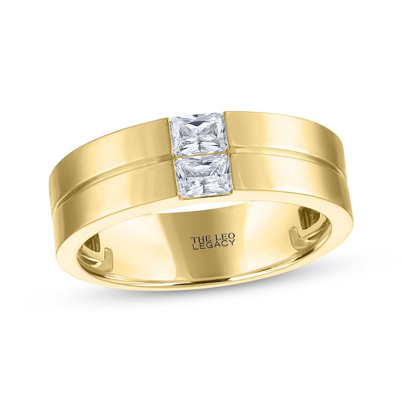 Men's THE LEO Legacy Lab-Created Diamond Emerald-Cut Wedding Band 1/2 ct tw 14K Yellow Gold