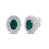 Thumbnail Image 4 of Oval-Cut Lab-Created Emerald & White Lab-Created Sapphire Gift Set Sterling Silver