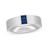 Thumbnail Image 1 of Neil Lane Men's Baguette-Cut Natural Blue Sapphire Wedding Band 14K White Gold