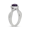 Thumbnail Image 2 of Neil Lane Heart-Shaped Amethyst & Diamond Halo Engagement Ring 3/8 ct tw 14K White Gold