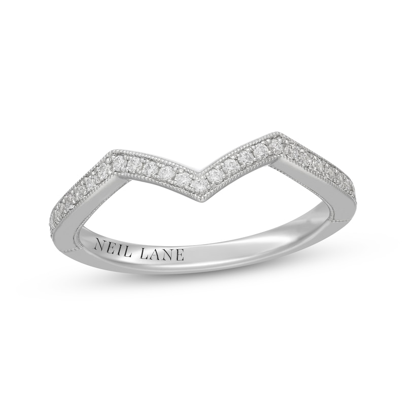 Main Image 4 of Neil Lane Diamond Chevron Wedding Band 1/5 ct tw 14K White Gold