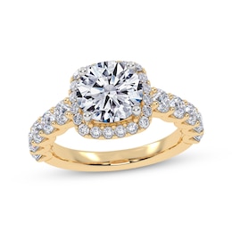 Now + Forever Lab-Grown Diamonds Certified Round-Cut Halo Engagement Ring 2-7/8 ct tw 14K Yellow Gold