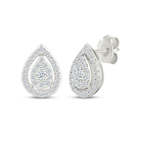 KAY Lab-Grown Diamonds Multi-Stone Pear-Shaped Stud Earrings 1/2 ct tw Sterling Silver