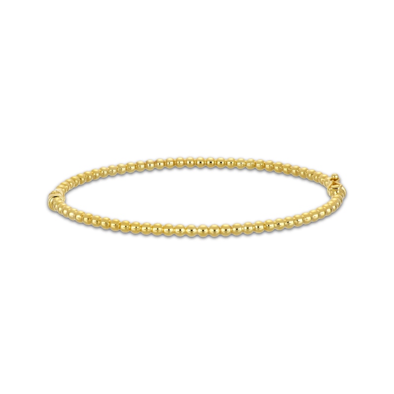 Main Image 1 of Hollow Bead Bangle Bracelet 3mm 10K Yellow Gold