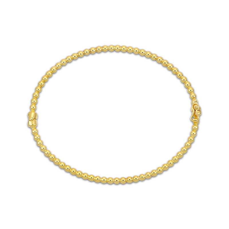 Main Image 3 of Hollow Bead Bangle Bracelet 3mm 10K Yellow Gold