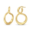 Thumbnail Image 1 of Satin-Finish Figure-Eight Hoop Earrings 14K Gold