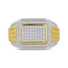 Thumbnail Image 3 of Men's Diamond Octagon Ring 1/2 ct tw Sterling Silver & 10K Yellow Gold Plate