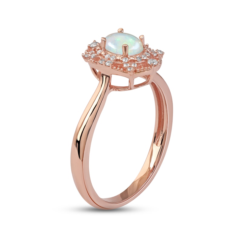Main Image 2 of Ethiopian Opal & Diamond Ring 1/10 ct tw 10K Rose Gold