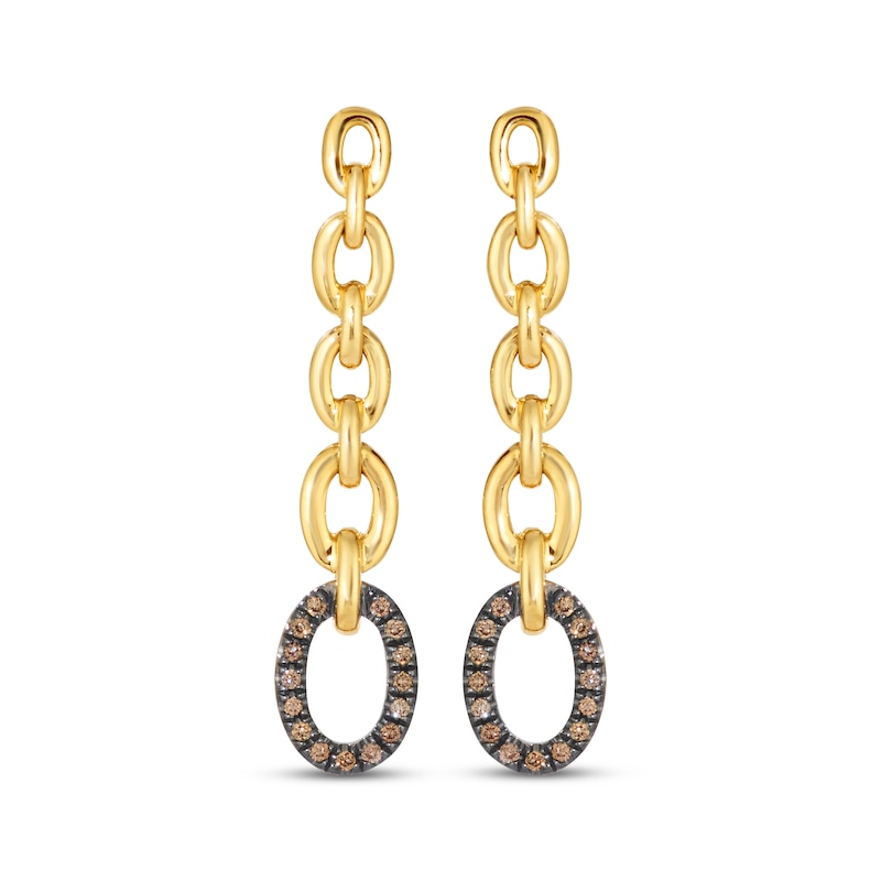 Main Image 2 of Le Vian Diamond Chain Link Drop Earrings 1/10 ct tw 14K Honey Gold