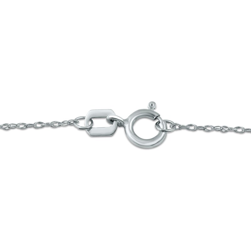 Main Image 4 of Blue Sapphire & Diamond Necklace 1/15 ct tw 10K White Gold 18&quot;