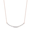 Thumbnail Image 1 of Baguette & Round-Cut Diamond Smile Necklace 1/6 ct tw 10K Rose Gold 18"