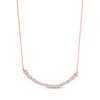 Thumbnail Image 2 of Baguette & Round-Cut Diamond Smile Necklace 1/6 ct tw 10K Rose Gold 18"