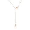 Thumbnail Image 4 of Baguette & Round-Cut Diamond Smile Necklace 1/6 ct tw 10K Rose Gold 18"
