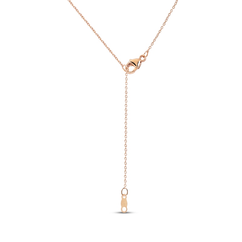 Main Image 4 of Baguette & Round-Cut Diamond Smile Necklace 1/6 ct tw 10K Rose Gold 18"