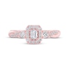 Thumbnail Image 3 of Now + Forever Emerald-Cut Diamond Halo Engagement Ring 1/2 ct tw 14K Rose Gold