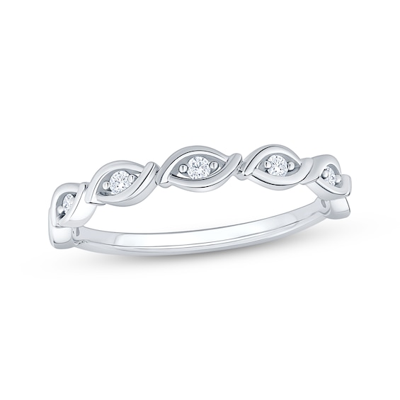 Now + Forever Diamond Five-Stone Anniversary Ring 1/15 ct tw 10K White Gold