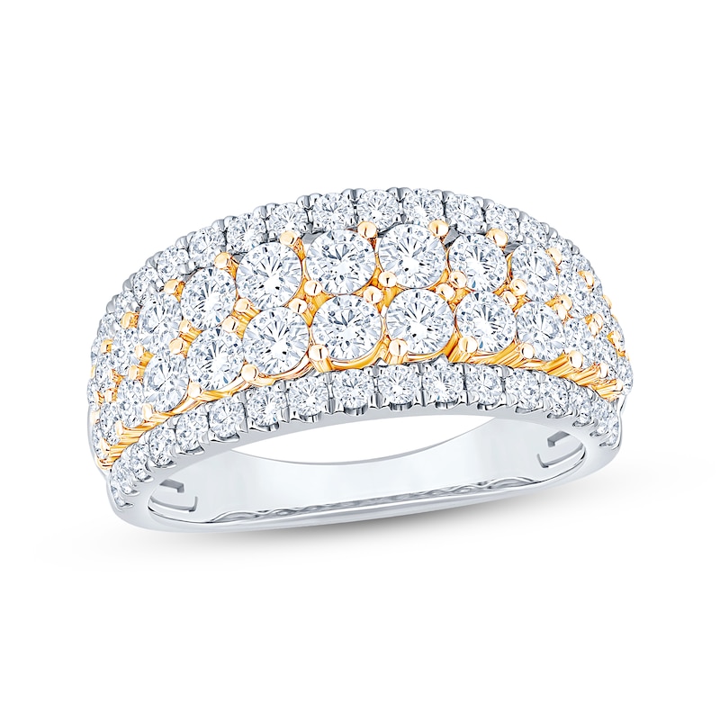 Main Image 1 of Now + Forever Diamond Four-Row Anniversary Ring 2 ct tw 14K Two-Tone Gold
