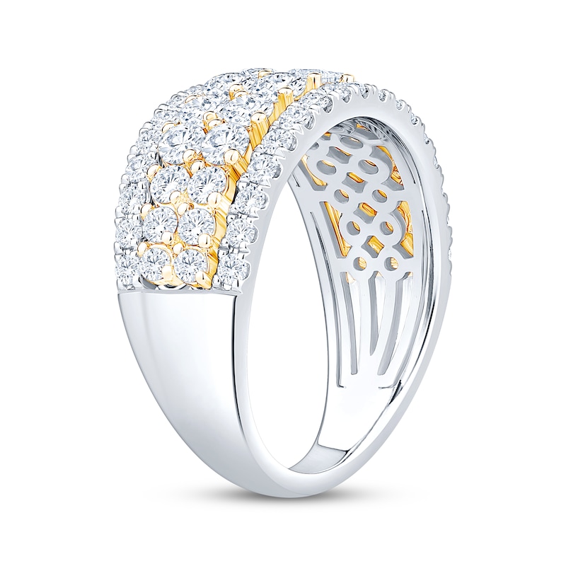 Main Image 2 of Now + Forever Diamond Four-Row Anniversary Ring 2 ct tw 14K Two-Tone Gold